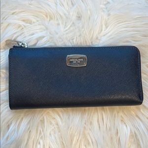 Michael Kors Navy Blue Quarter Zip Wallet
